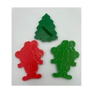 Set of 3 Vintage Cookie Cutters Ronald McDonald & Christmas Tree Red Green